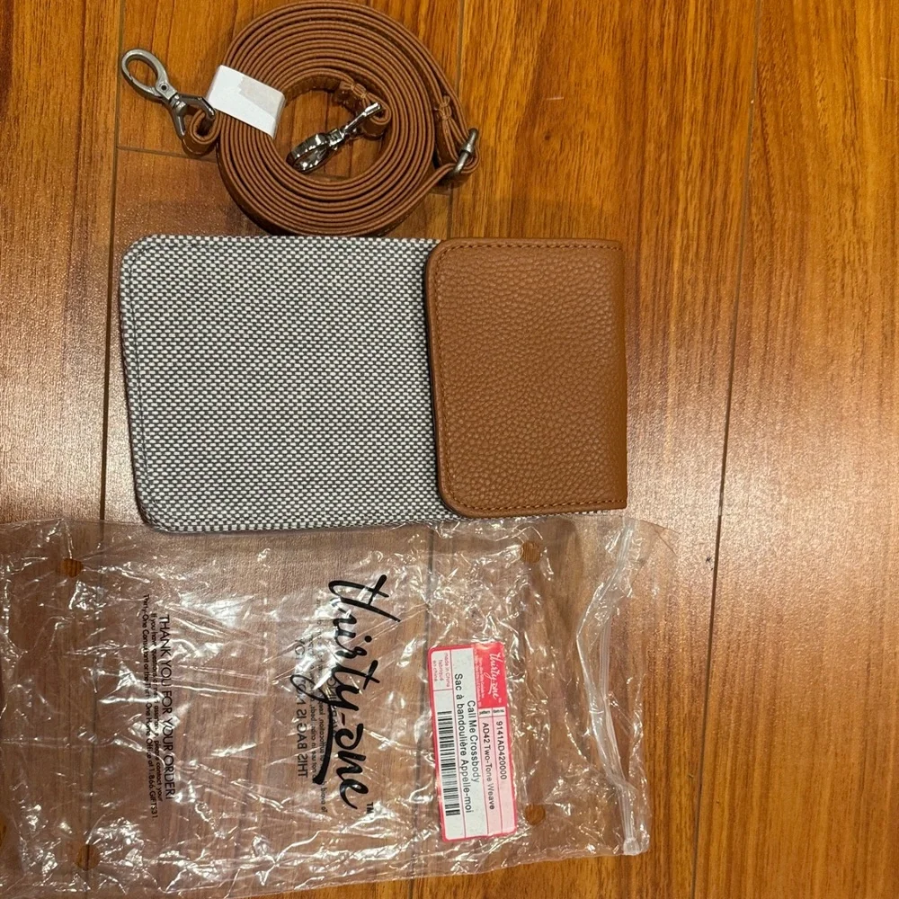 Thirty-One women’s Tan and Gray Wallet Set/ crossbody - Picture 1 of 5